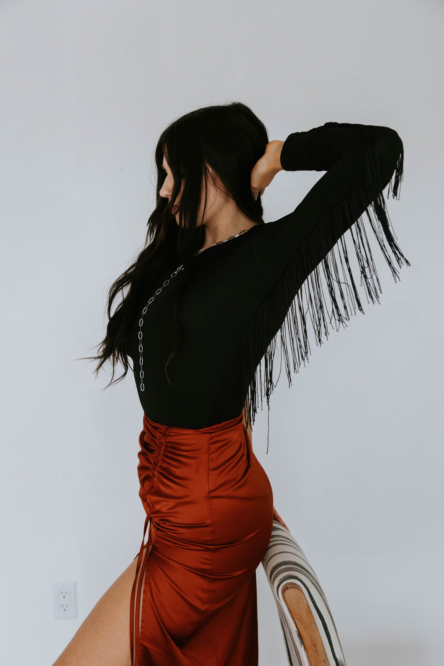 Wanted Fringe One Arm Bodysuit