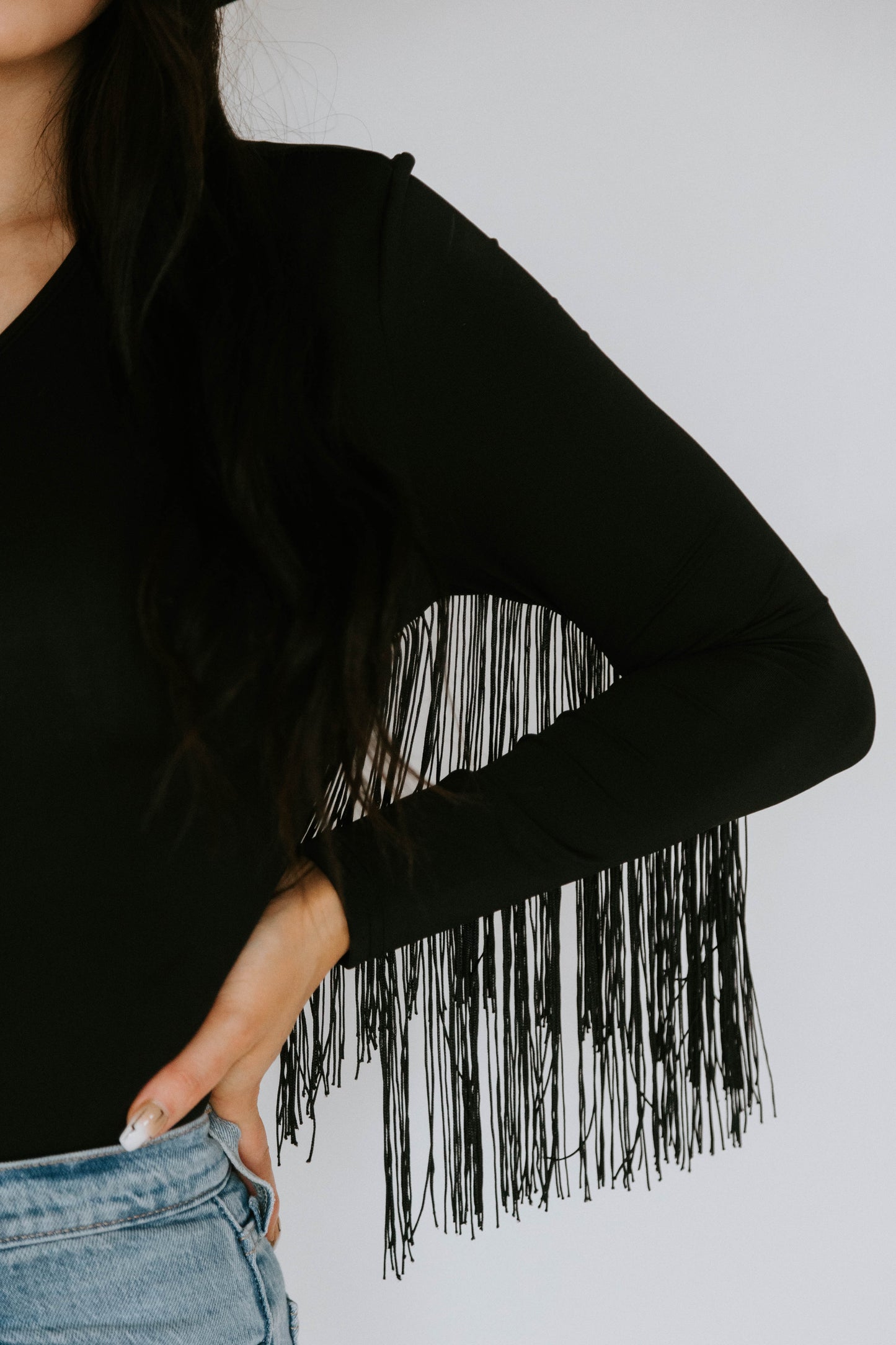 Wanted Fringe One Arm Bodysuit