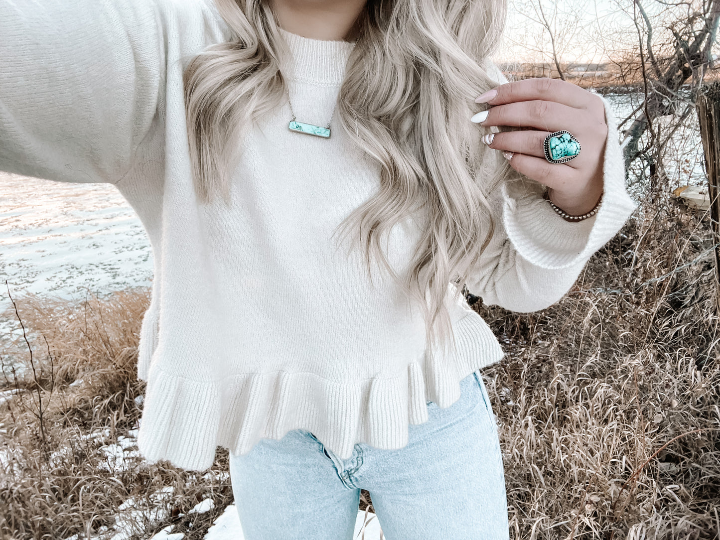 Arctic Ruffle Sweater