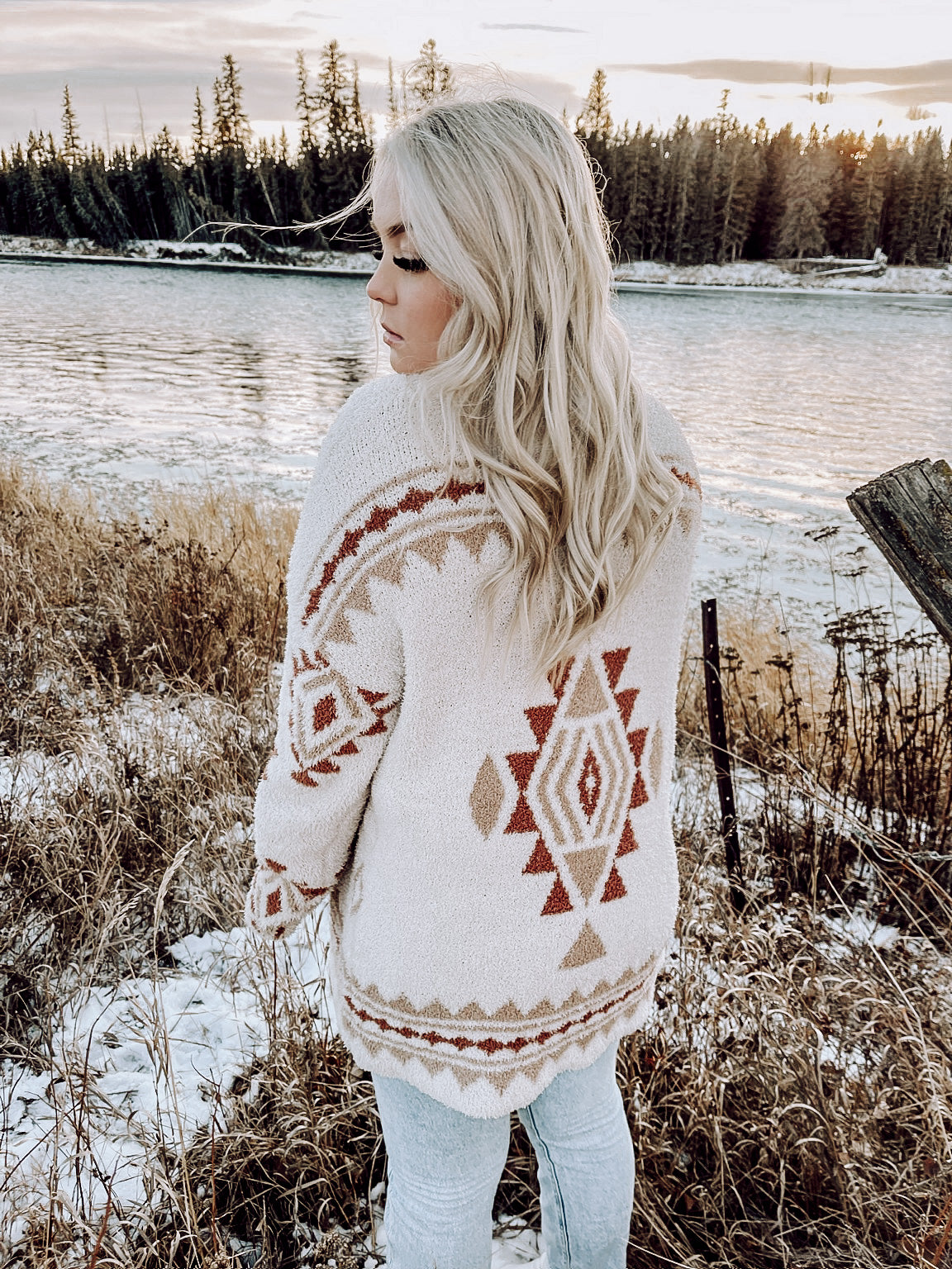 Cozy Tribal Print Cardigan