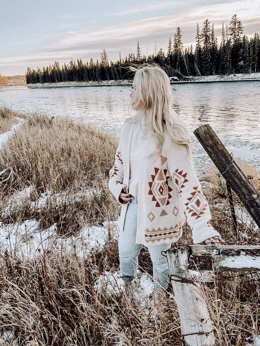 Cozy Tribal Print Cardigan