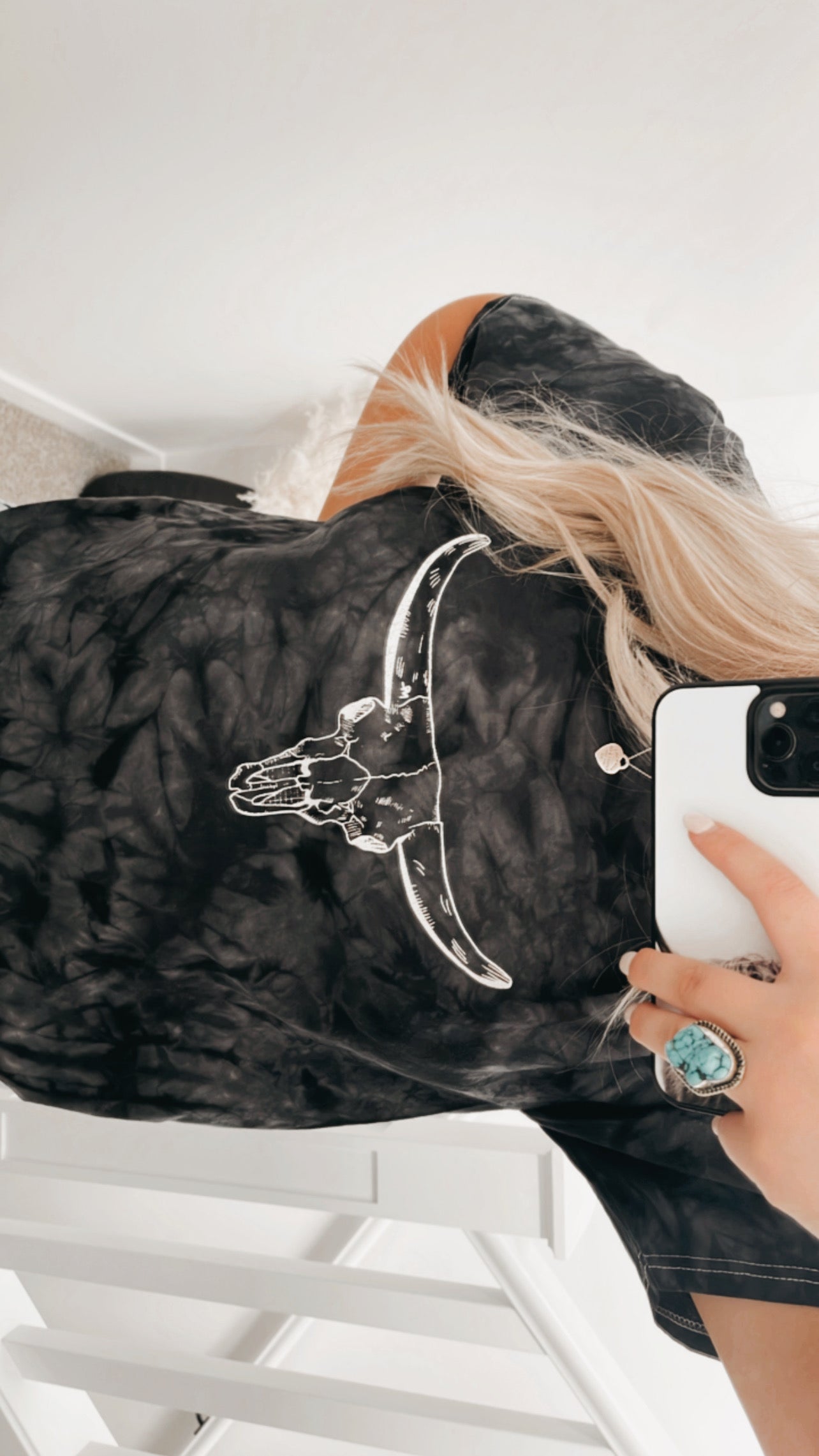 Tie Dye Bull Skull Tee