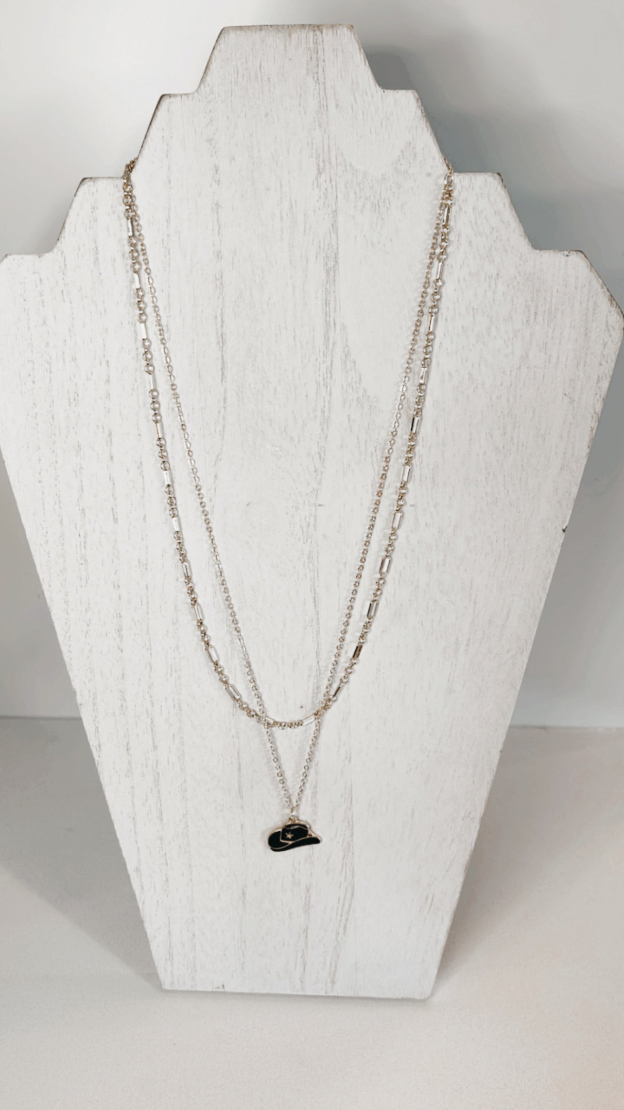 Double Chain Cowboy Hat Necklace