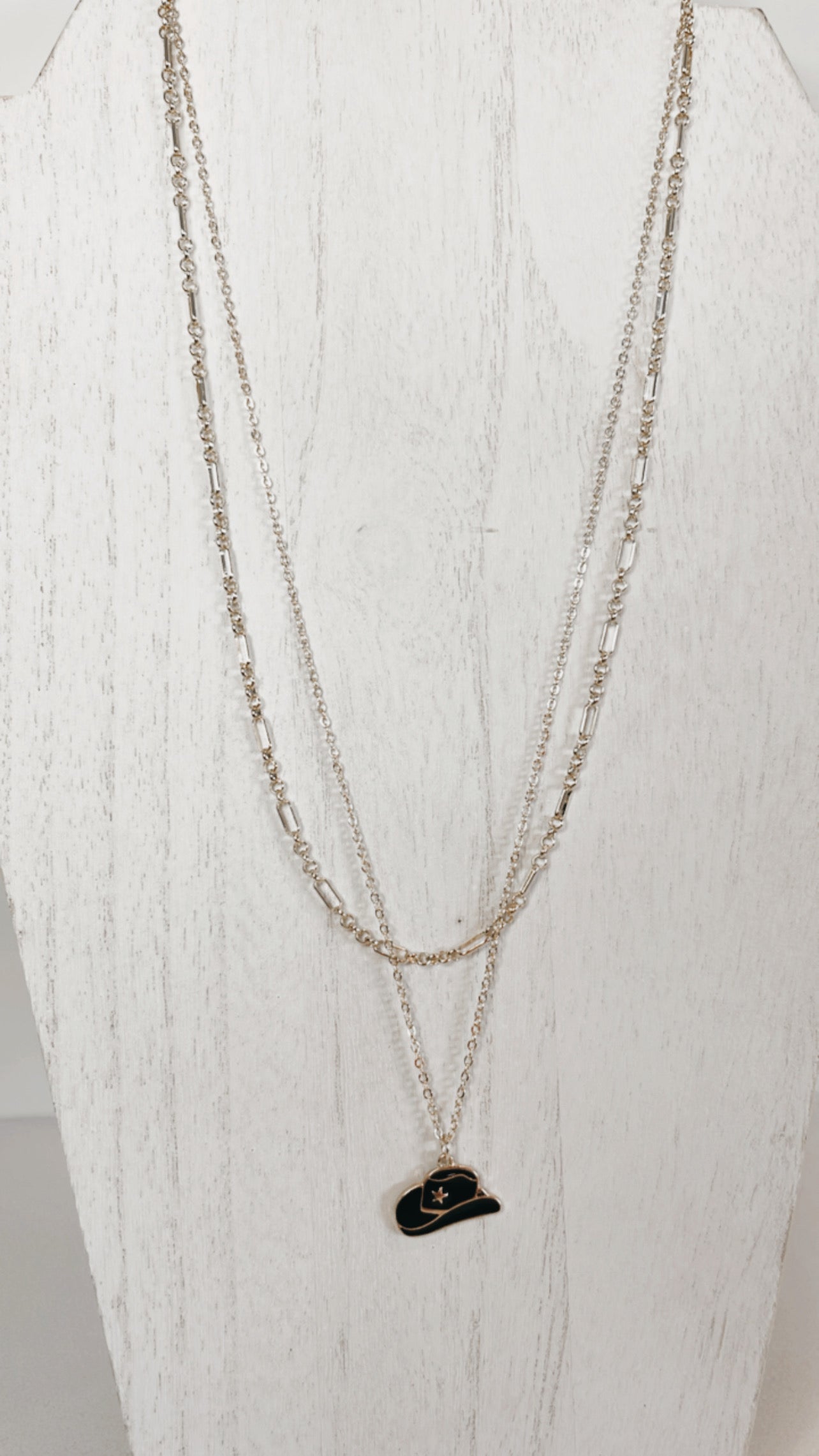 Double Chain Cowboy Hat Necklace