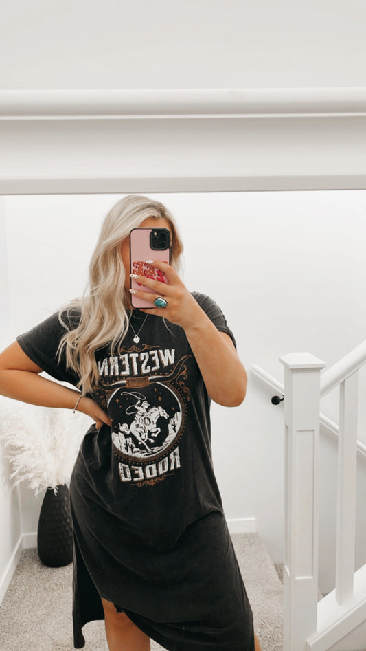 Western Rodeo T-Shirt Dress