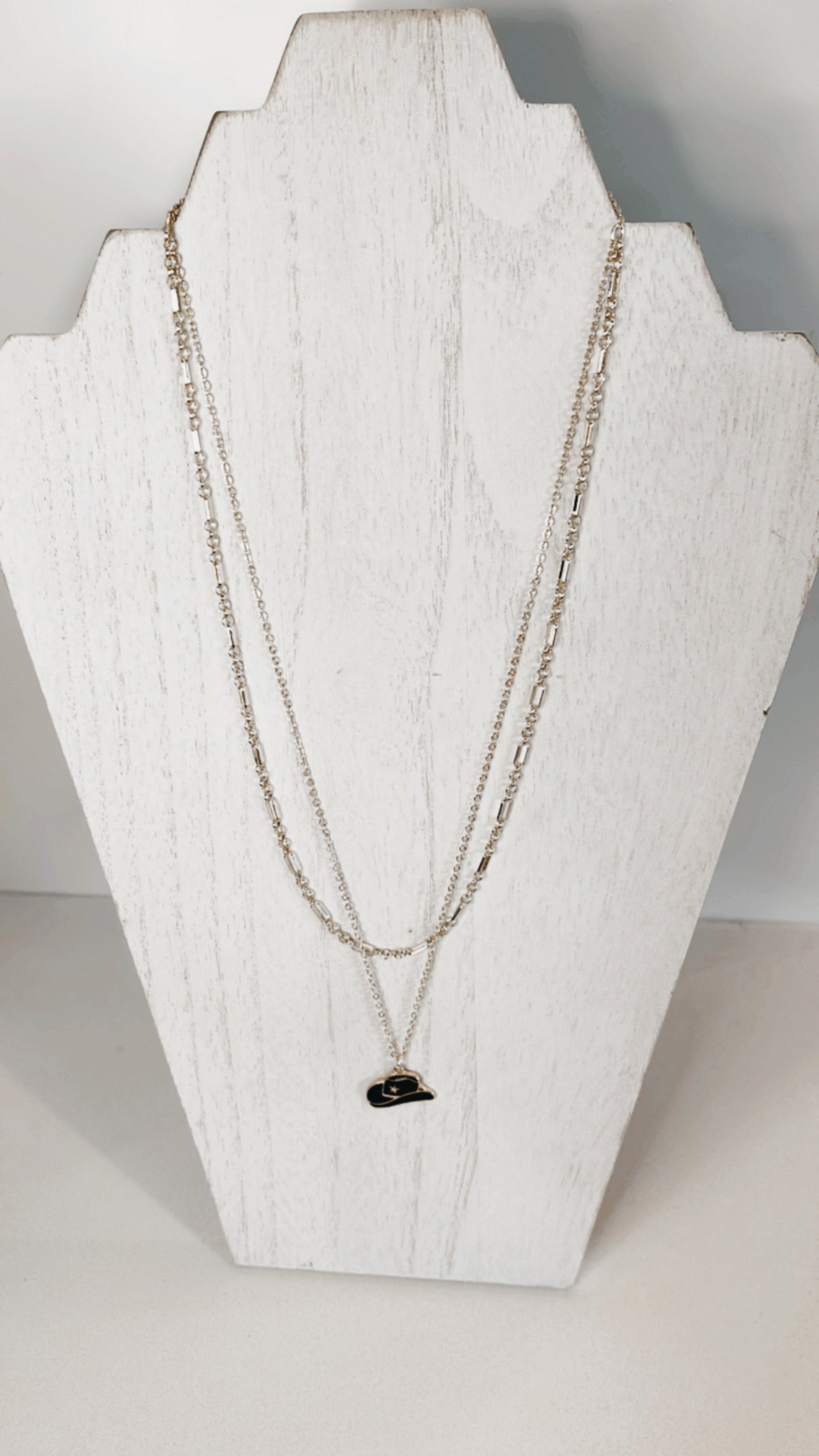 Double Chain Cowboy Hat Necklace