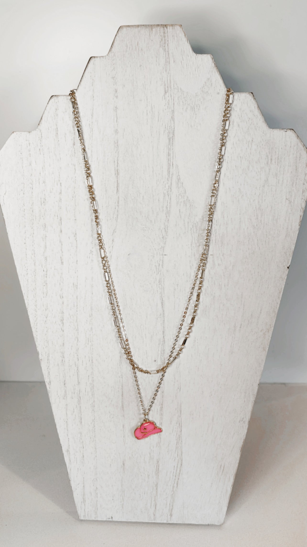 Double Chain Cowboy Hat Necklace