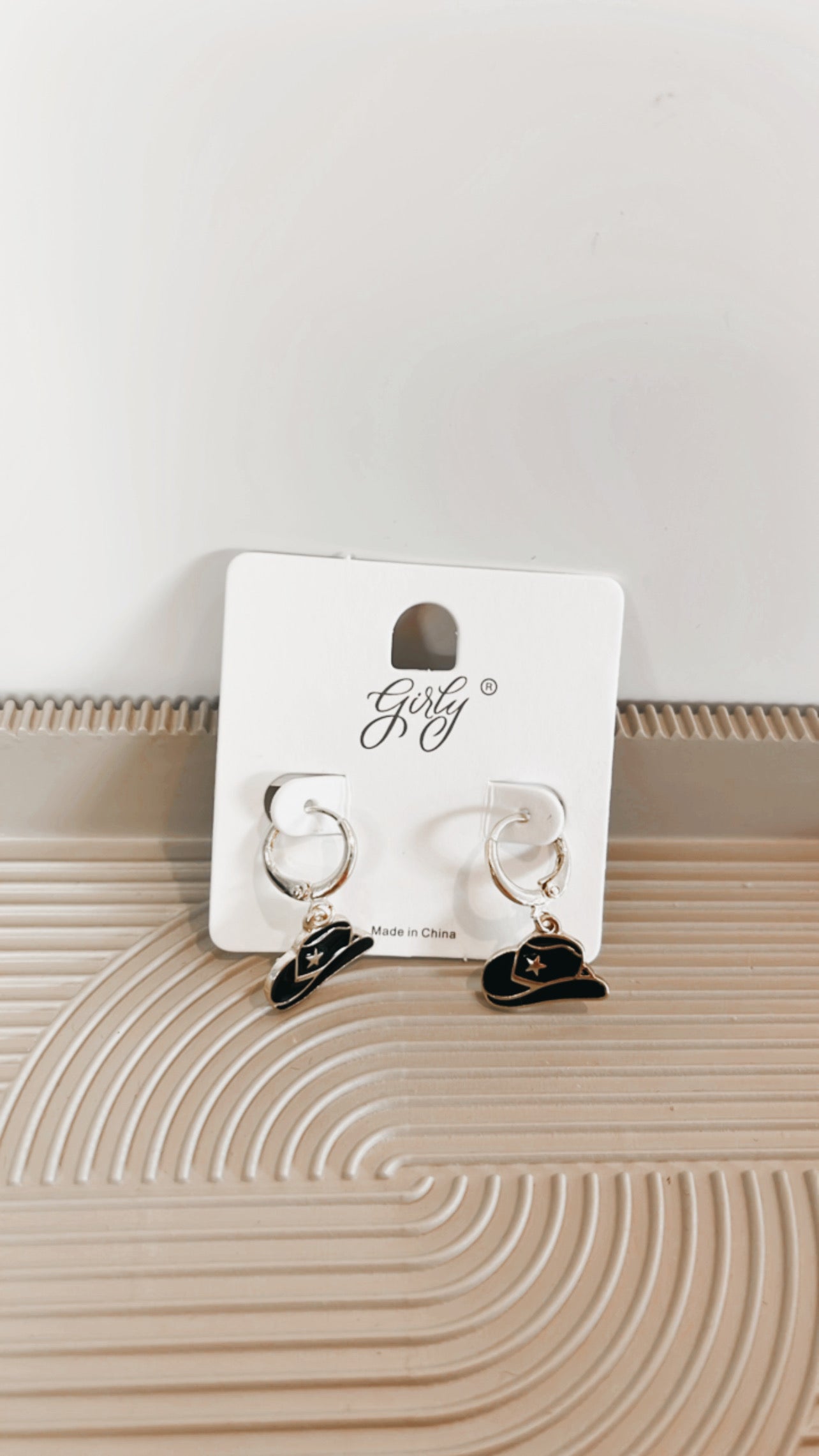 Cuff Dangly Cowboy Hat Earrings