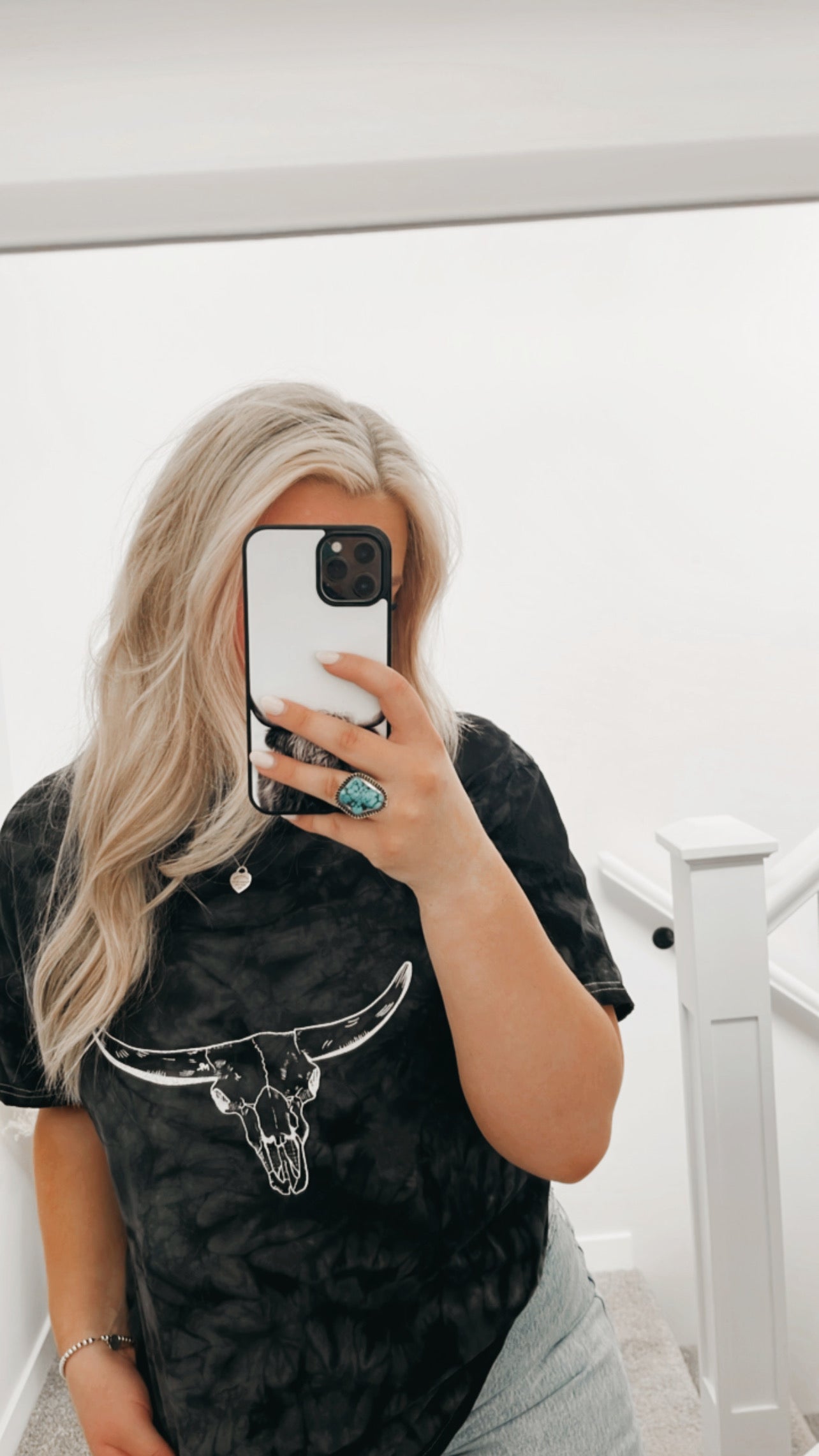 Tie Dye Bull Skull Tee