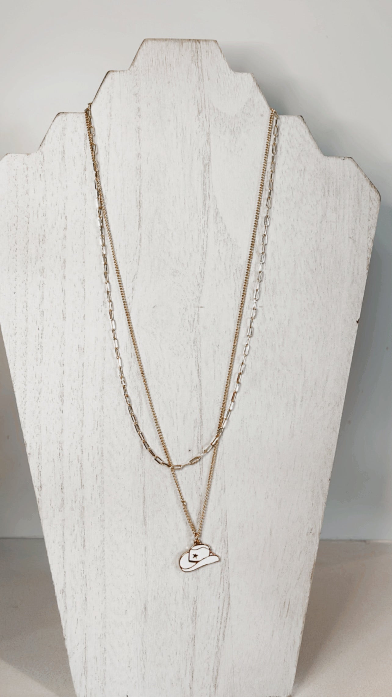 Double Chain Cowboy Hat Necklace