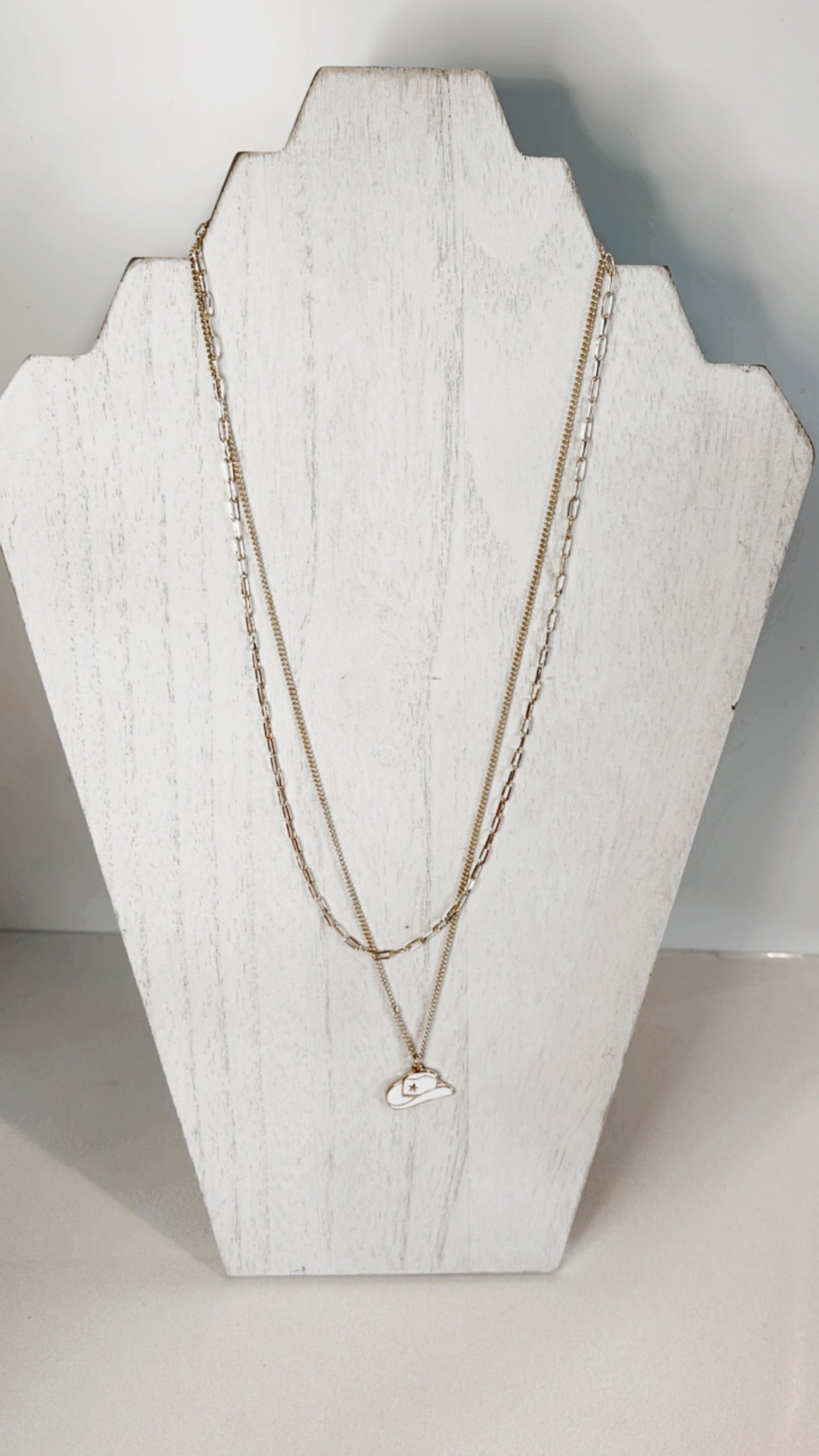 Double Chain Cowboy Hat Necklace