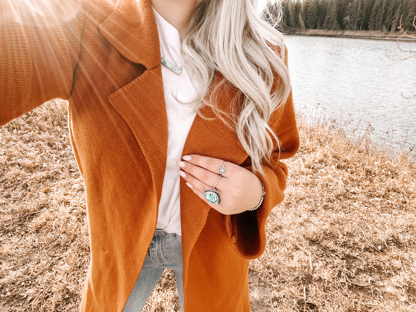 Effortless Knitted Rust Coat