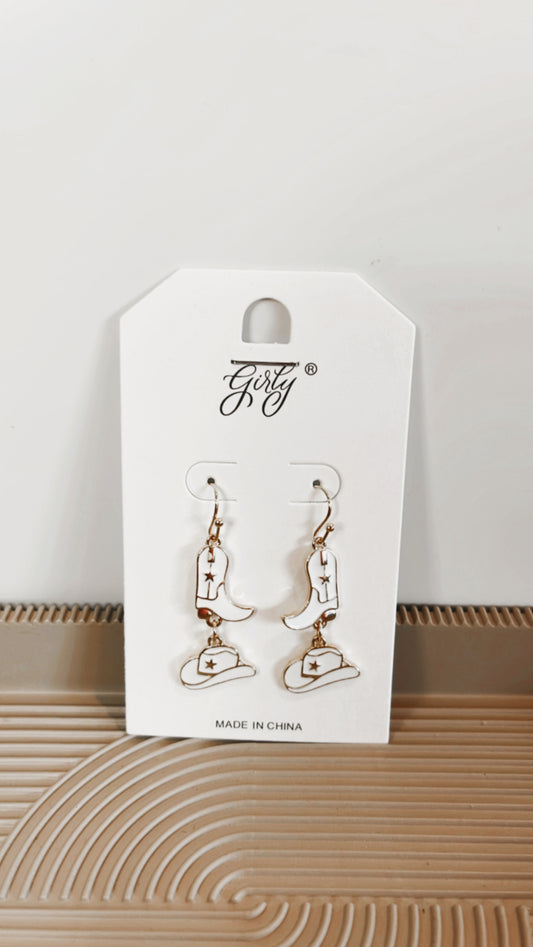 Double Dangle Cowboy Boot & Hat Earrings