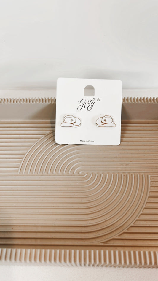 Cowboy Hat Stud Earrings